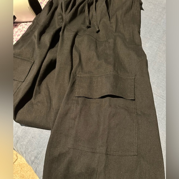 SHORE Black CARGO LINEN PANT size Medium New with Tags!‎ - Picture 5 of 11